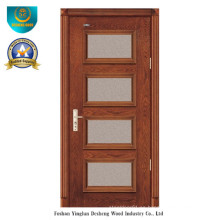 Puerta de madera sólida del estilo moderno con el vidrio para el interior (ds-8024)